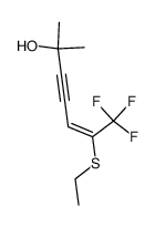 7,7,7-trifluoro-6-ethylthio-2-methyl-5-hepten-3-yn-2-ol结构式