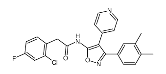 5-[2-(2-Chloro-4-fluorophenyl)acetylamino]-3-(3,4-dimethylphenyl)-4-(4-pyridyl)isoxazole结构式