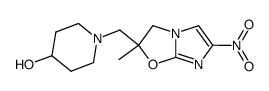 (1-(2-methyl-6-nitro-2,3-dihydro-imidazo[2,1-b]oxazol-2-ylmethyl)-piperidin-4-ol)结构式