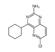 6-chloro-4-cyclohexyl-pyrido[3,2-d]pyrimidin-2-ylamine结构式