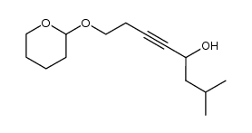 1-O-tetrahydropyranyl-7-methyl-3-octyn-1,5-diol结构式