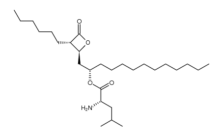 L-leucine-(1S)-1-[[(2S,3S)-3-hexyl-4-oxo-2-oxetanyl]methyl]dodecyl ester结构式