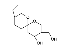 (3S,4R,9R)-9-ethyl-3-(hydroxymethyl)-1,7-dioxaspiro[5.5]undecan-4-ol结构式