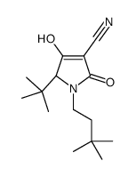 1H-Pyrrole-3-carbonitrile,1-(3,3-dimethylbutyl)-5-(1,1-dimethylethyl)-2,5-dihydro-4-hydroxy-2-oxo-, (5S)-结构式