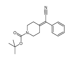 4-(氰基(苯基)亚甲基)哌啶-1-羧酸叔丁酯结构式