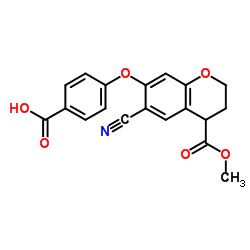 4-{[6-Cyano-4-(methoxycarbonyl)-3,4-dihydro-2H-chromen-7-yl]oxy}benzoic acid Structure