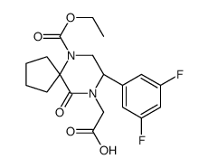 (R)-2-(8-(3,5-difluorophenyl)-6-(ethoxycarbonyl)-10-oxo-6,9-diazaspiro[4.5]decan-9-yl)acetic acid Structure