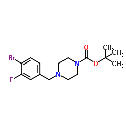 2-Methyl-2-propanyl 4-(4-bromo-3-fluorobenzyl)-1-piperazinecarboxylate Structure