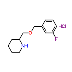 2-{[(3-Fluorobenzyl)oxy]methyl}piperidine hydrochloride (1:1) Structure