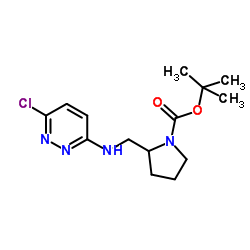 2-Methyl-2-propanyl 2-{[(6-chloro-3-pyridazinyl)amino]methyl}-1-pyrrolidinecarboxylate Structure