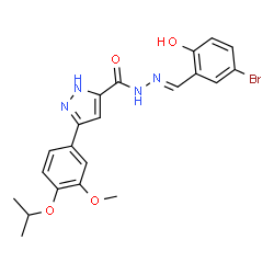 (E)-N-(5-bromo-2-hydroxybenzylidene)-3-(4-isopropoxy-3-methoxyphenyl)-1H-pyrazole-5-carbohydrazide结构式