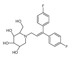 (2R,3R,4R,5S)-1-[3,3-bis(4-fluorophenyl)prop-2-enyl]-2-(hydroxymethyl)piperidine-3,4,5-triol结构式
