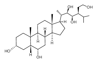 (22R,23R,24S)-3α,6α,22,23-tetrahydroxyl-24-hydroxyethyl-5β-cholestene Structure