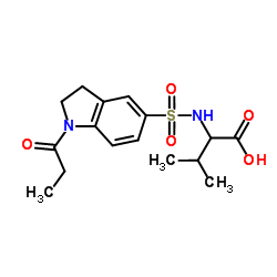N-[(1-propanoyl-2,3-dihydro-1H-indol-5-yl)sulfonyl]valine结构式