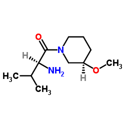 (2S)-2-Amino-1-[(3R)-3-methoxy-1-piperidinyl]-3-methyl-1-butanone结构式