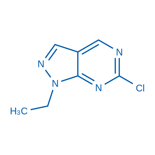 6-氯-1-乙基-1H-吡唑并[3, 4-d]嘧啶结构式