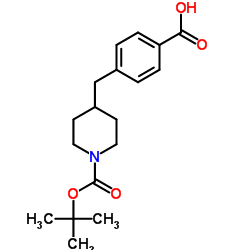 4-((1-(叔丁氧基羰基)哌啶-4-基)甲基)苯甲酸结构式