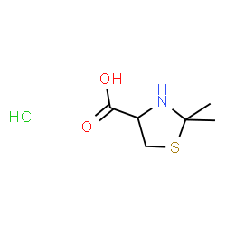 ()-2,2-dimethylthiazolidine-4-carboxylic acid hydrochloride structure