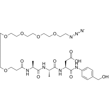 Azido-PEG5-Ala-Ala-Asn-PAB structure