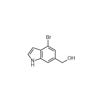 (4-溴-1H-吲哚-6-基)甲醇结构式