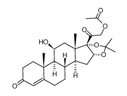 11beta,21-dihydroxy-16alpha,17-(isopropylidenedioxy)pregn-4-ene-3,20-dione 21-acetate结构式