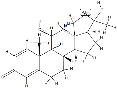 18,20-Epoxy-11α,20-dihydroxypregna-1,4-dien-3-one结构式