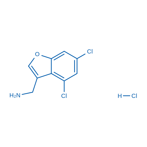 (4,6-Dichlorobenzofuran-3-yl)methanamine hydrochloride structure