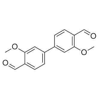 3,3'-Dimethoxy-[1,1'-biphenyl]-4,4'-dicarbaldehyde structure