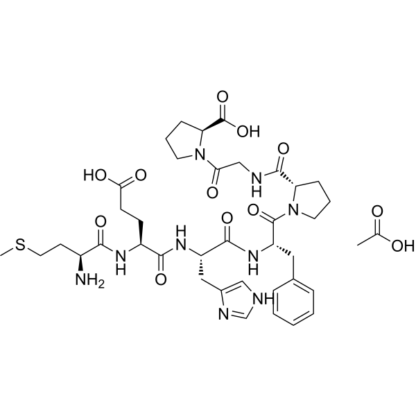 (S)-1-(2-((S)-1-((5S,8S,11S,14S)-11-((1H-咪唑-4-基)甲基)-5-氨基-14-苄基- 8-(2-羧乙基)-6,9,12-三氧代-2-硫杂-7,10,13-三氮杂十五烷-15-酰基)吡咯烷-2-羧酰胺基)乙酰基]吡咯烷-2-羧酸醋酸盐图片