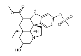 (5R,7S,12R,19S)-2,3-didehydro-7-hydroxy-16-[(methanesulfonyl)oxy]aspidospermidine-3-carboxylic acid methyl ester结构式