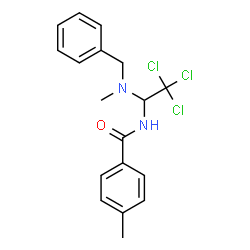 N-{1-[benzyl(methyl)amino]-2,2,2-trichloroethyl}-4-methylbenzamide结构式