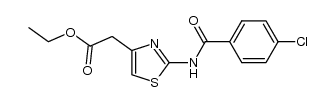 2-[[(4-chlorophenyl)carbonyl]amino]-1,3-thiazol-4-yl-acetic acid ethyl ester结构式
