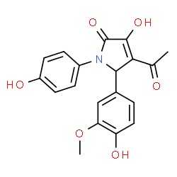 4-Acetyl-3-hydroxy-5-(4-hydroxy-3-methoxyphenyl)-1-(4-hydroxyphenyl)-1,5-dihydro-2H-pyrrol-2-one结构式