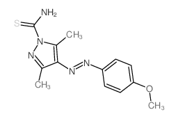 4-(4-methoxyphenyl)diazenyl-3,5-dimethyl-pyrazole-1-carbothioamide结构式