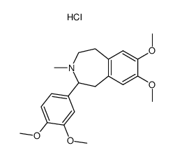 2-(3,4-Dimethoxyphenyl)-3-methyl-7,8-dimethoxy-2,3,4,5-tetrahydro-1H-3-benzazepin-hydrochlorid结构式