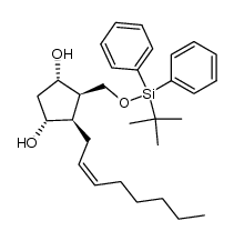 (1R,3S,4R,5R)-4-(((tert-butyldiphenylsilyl)oxy)methyl)-5-((Z)-oct-2-en-1-yl)cyclopentane-1,3-diol结构式