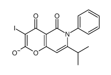 3-iodo-4,5-dioxo-6-phenyl-7-propan-2-ylpyrano[3,2-c]pyridin-2-olate Structure