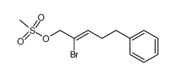 (Z)-2-bromo-5-phenylpent-2-en-1-yl methylsulfonate结构式