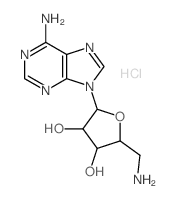 2-(aminomethyl)-5-(6-aminopurin-9-yl)oxolane-3,4-diol结构式