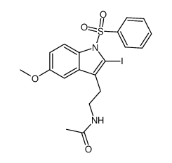 N-[2-(1-benzenesulfonyl-2-iodo-5-methoxy-1H-indol-3-yl)ethyl]acetamide Structure