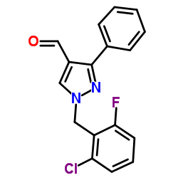 1-(2-Chloro-6-fluorobenzyl)-3-phenyl-1H-pyrazole-4-carbaldehyde结构式