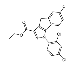 ethyl 6-chloro-1-(2',4'-dichlorophenyl)-1,4-dihydroindeno[1,2-c]pyrazole-3-carboxylate结构式