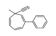 1-methyl-3-phenylcyclohepta-2,4,6-triene-1-carbonitrile Structure