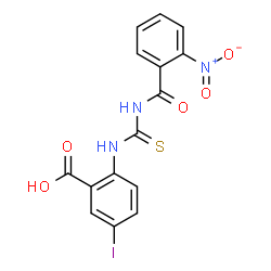 5-IODO-2-[[[(2-NITROBENZOYL)AMINO]THIOXOMETHYL]AMINO]-BENZOIC ACID结构式