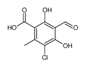 3-chloro-5-formyl-4,6-dihydroxy-2-methyl-benzoic acid Structure