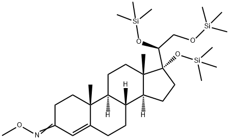(20S)-17,20,21-Tris(trimethylsiloxy)pregn-4-en-3-one O-methyl oxime结构式