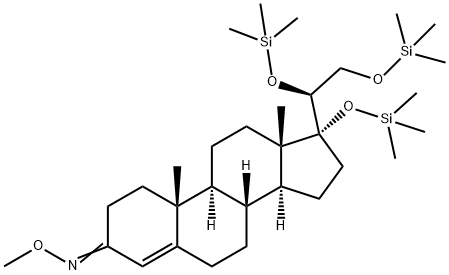 (20S)-17,20,21-Tris(trimethylsiloxy)pregn-4-en-3-one O-methyl oxime structure