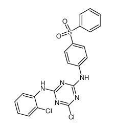 N2-(4-benzenesulfonyl-phenyl)-6-chloro-N4-(2-chloro-phenyl)-[1,3,5]triazine-2,4-diamine Structure