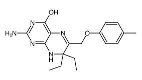 2-Amino-4-hydroxy-6-(p-methyl)phenoxymethyl 7,7-diethyl-7,8-dihydropteridine Structure