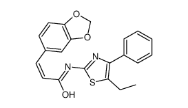 2-Propenamide,3-(1,3-benzodioxol-5-yl)-N-(5-ethyl-4-phenyl-2-thiazolyl)-(9CI) Structure